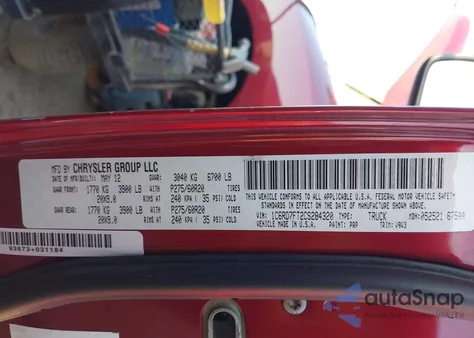 2012 Ram 1500 St from USA, damaged, VIN 1C6RD7FT2CS284320